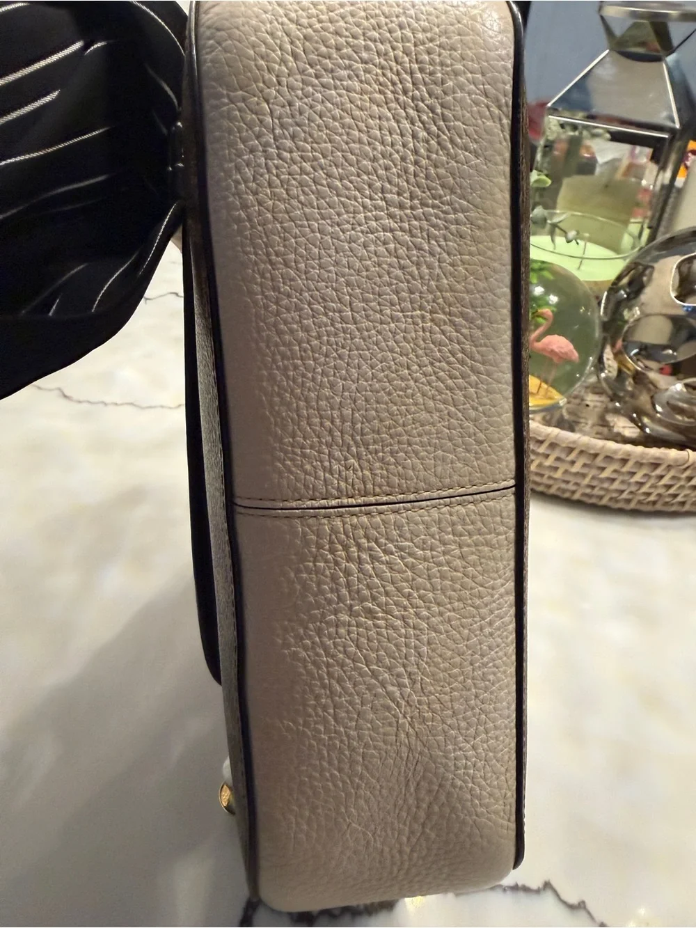 Coach Brown Signature Canvas Satchel with Black Flap and Gold Hardware
